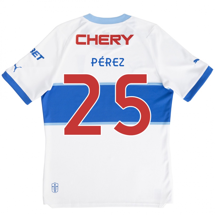 Kinder Sebastián Pérez #25 Weiß Blau Heimtrikot Trikot 2024/25 T-Shirt Schweiz