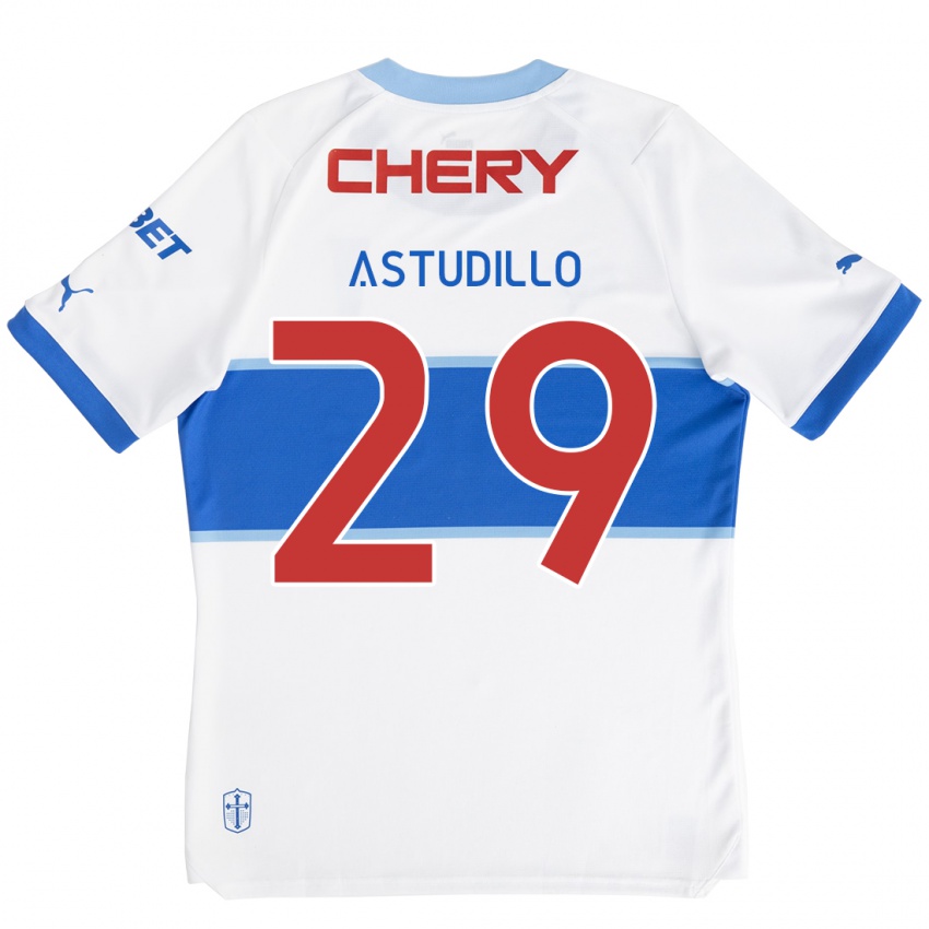 Kinder Aaron Astudillo #29 Weiß Blau Heimtrikot Trikot 2024/25 T-Shirt Schweiz