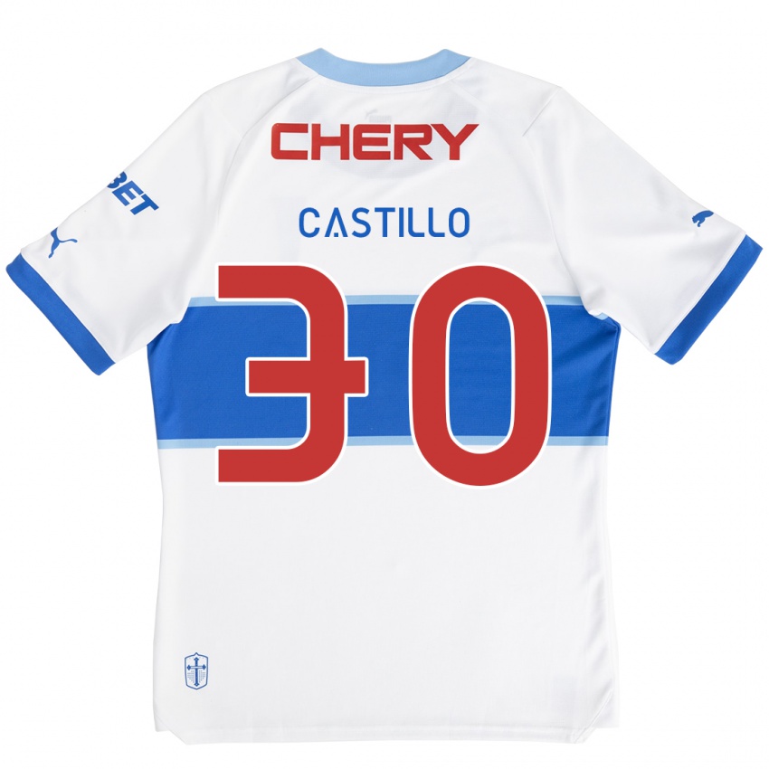 Kinder Nicolas Castillo #30 Weiß Blau Heimtrikot Trikot 2024/25 T-Shirt Schweiz