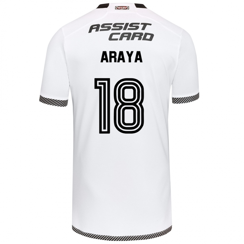 Kinder Benjamín Araya #18 Weiß Schwarz Heimtrikot Trikot 2024/25 T-Shirt Schweiz