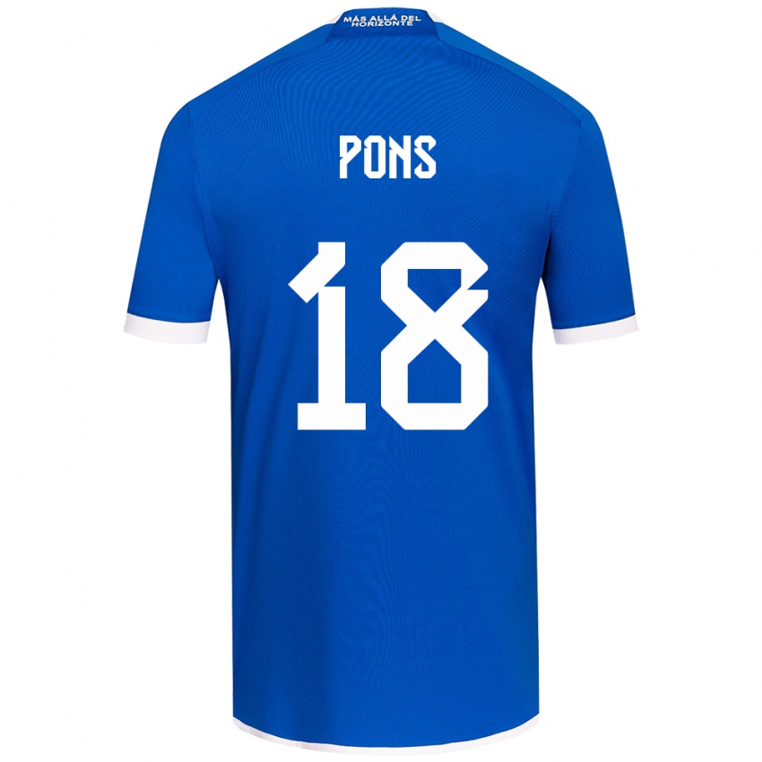 Enfant Maillot Luciano Pons #18 Bleu Blanc Tenues Domicile 2024/25 T-Shirt Suisse