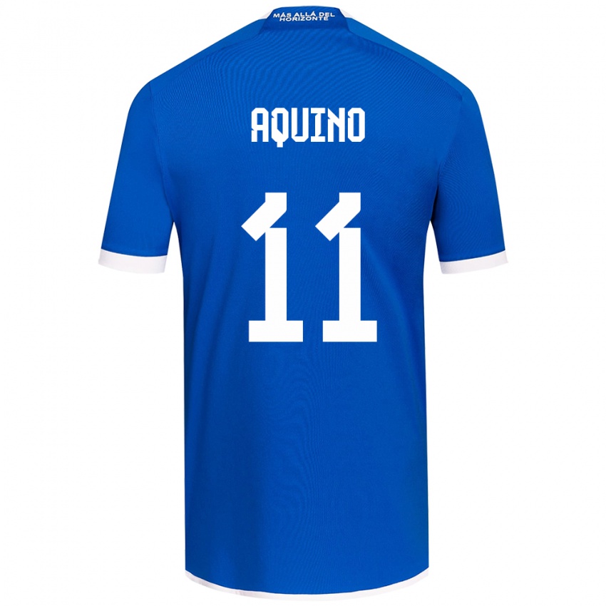 Enfant Maillot Yisel Aquino #11 Bleu Blanc Tenues Domicile 2024/25 T-Shirt Suisse