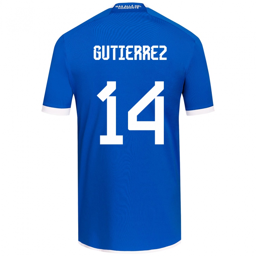 Enfant Maillot Ana Gutiérrez #14 Bleu Blanc Tenues Domicile 2024/25 T-Shirt Suisse