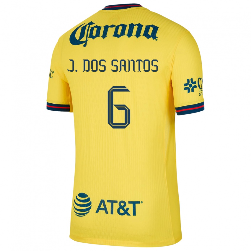 Enfant Maillot Jonathan Dos Santos #6 Jaune Bleu Tenues Domicile 2024/25 T-Shirt Suisse