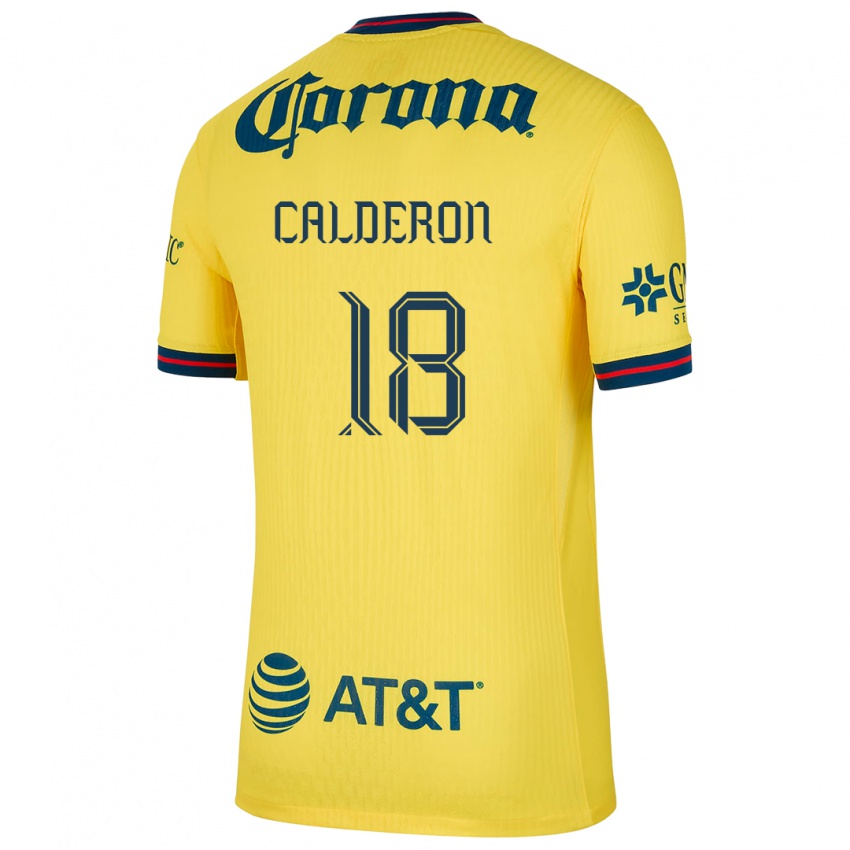 Enfant Maillot Cristian Calderón #18 Jaune Bleu Tenues Domicile 2024/25 T-Shirt Suisse