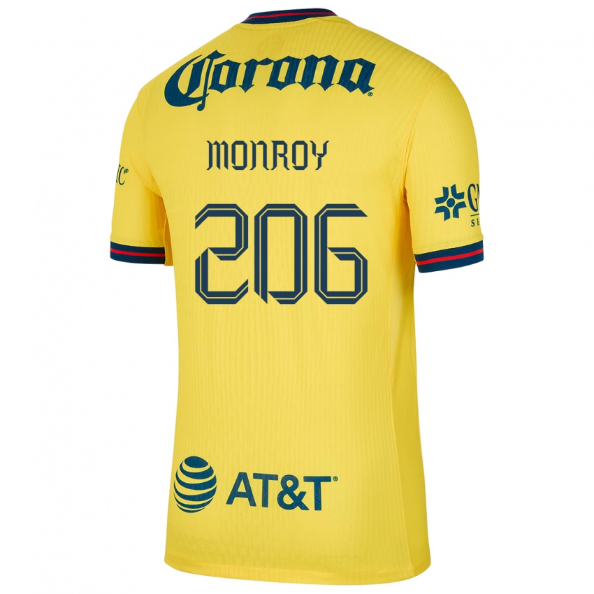 Enfant Maillot Diego Monroy #206 Jaune Bleu Tenues Domicile 2024/25 T-Shirt Suisse