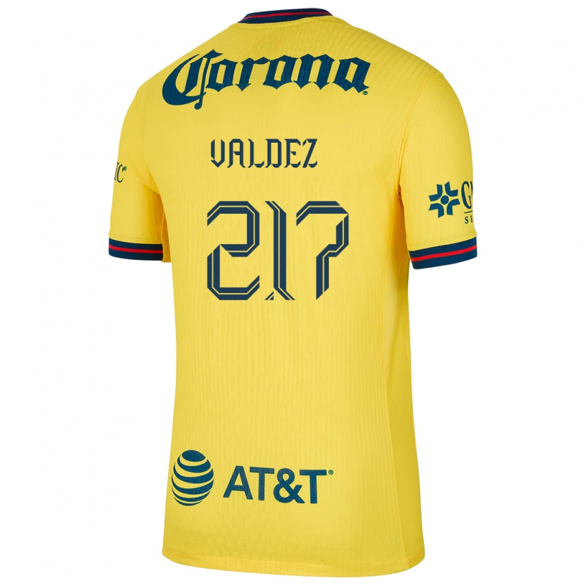 Enfant Maillot Víctor Valdez #217 Jaune Bleu Tenues Domicile 2024/25 T-Shirt Suisse