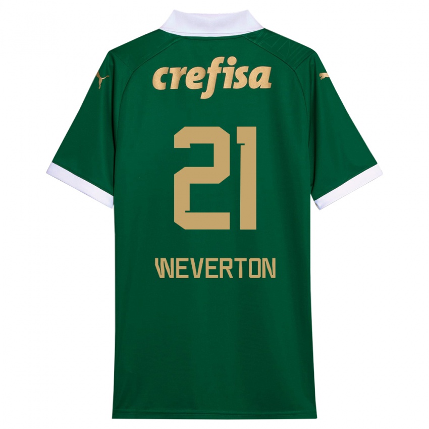 Kinder Weverton #21 Grün Weiß Heimtrikot Trikot 2024/25 T-Shirt Schweiz