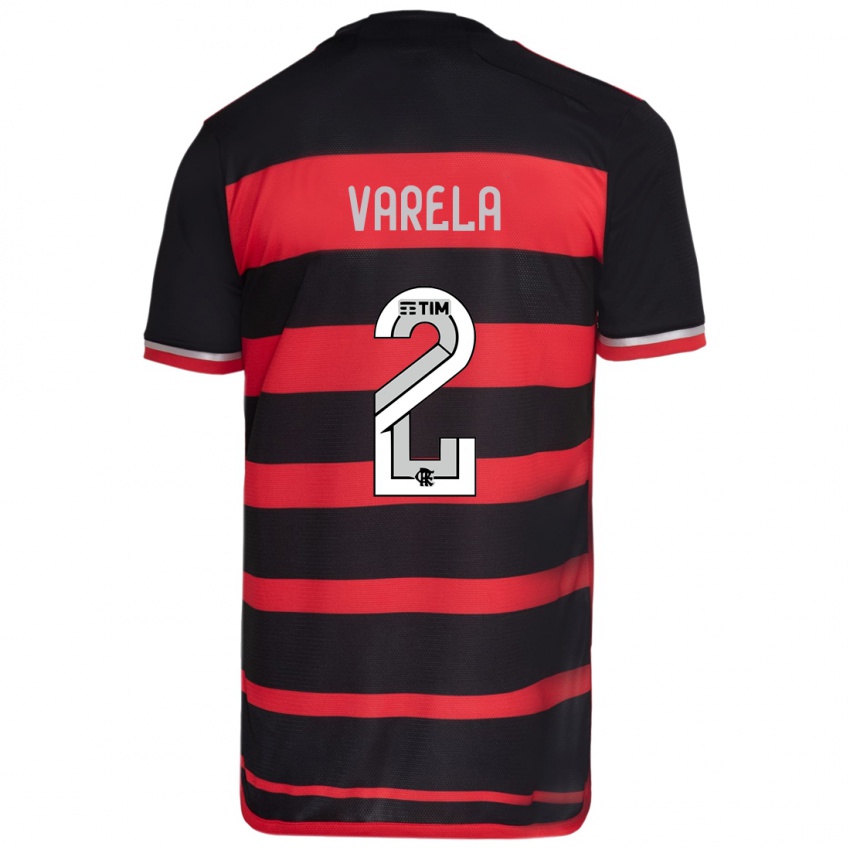 Kinder Guillermo Varela #2 Rot Schwarz Heimtrikot Trikot 2024/25 T-Shirt Schweiz