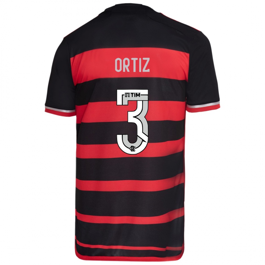 Kinder Léo Ortiz #3 Rot Schwarz Heimtrikot Trikot 2024/25 T-Shirt Schweiz