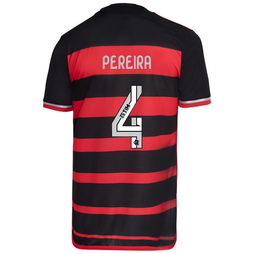 Kinder Leo Pereira #4 Rot Schwarz Heimtrikot Trikot 2024/25 T-Shirt Schweiz