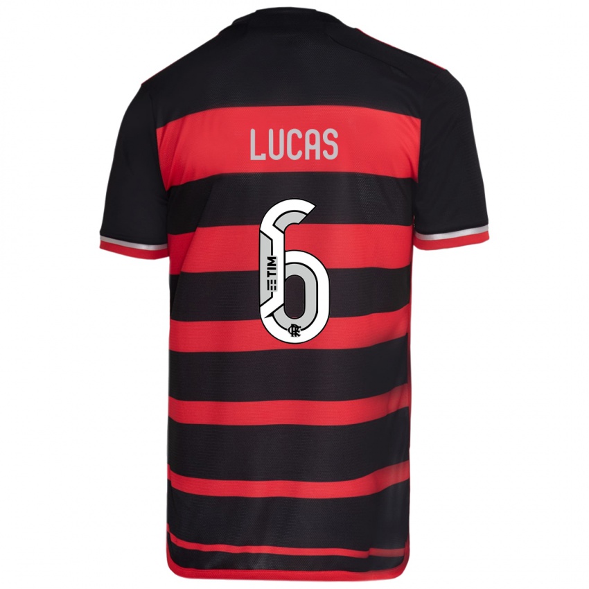 Kinder Ayrton Lucas #6 Rot Schwarz Heimtrikot Trikot 2024/25 T-Shirt Schweiz