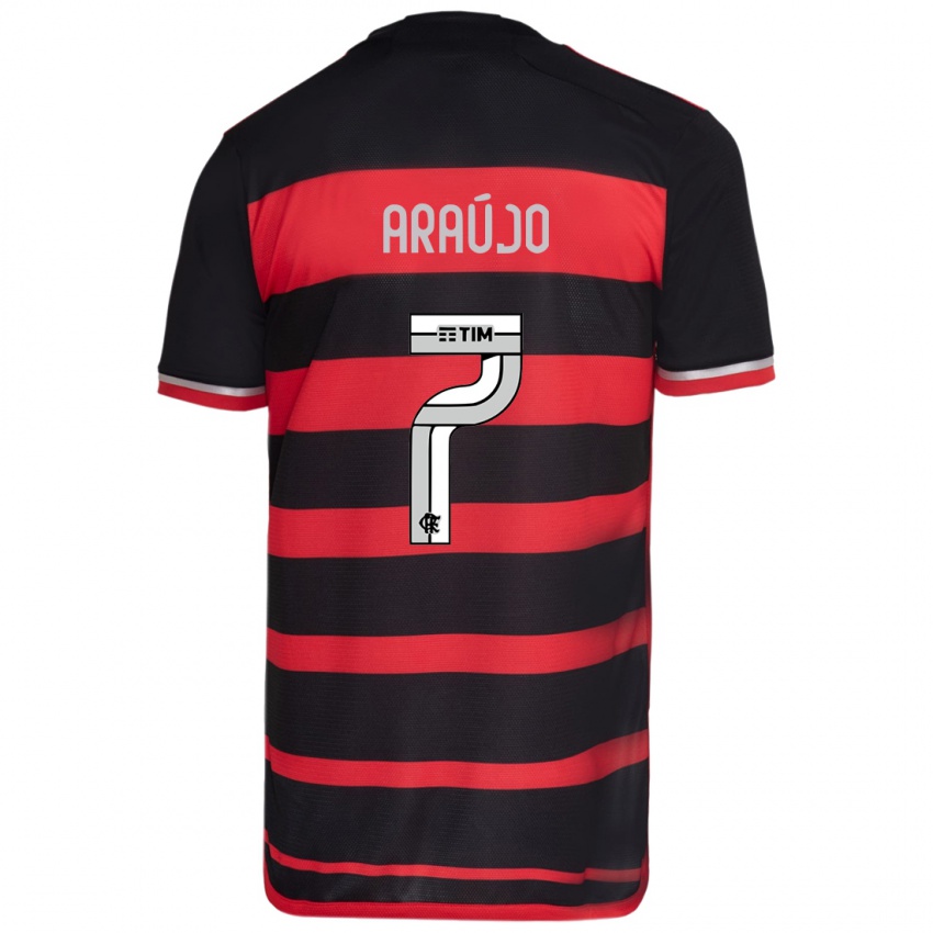 Kinder Luiz Araújo #7 Rot Schwarz Heimtrikot Trikot 2024/25 T-Shirt Schweiz