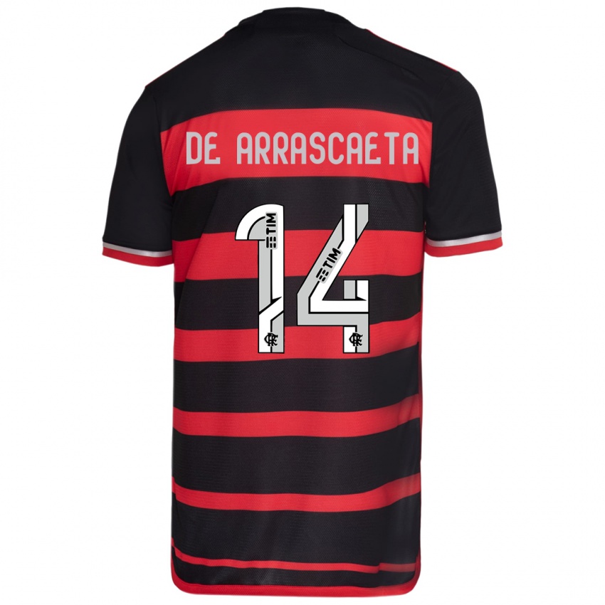 Kinder Giorgian De Arrascaeta #14 Rot Schwarz Heimtrikot Trikot 2024/25 T-Shirt Schweiz