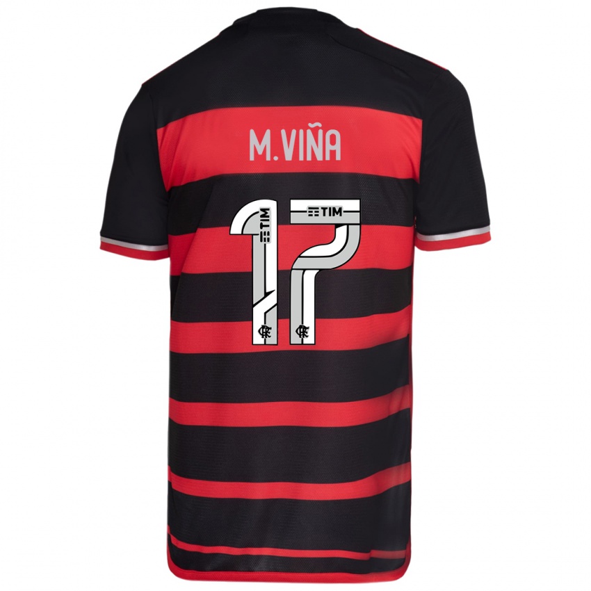 Kinder Matias Vina #17 Rot Schwarz Heimtrikot Trikot 2024/25 T-Shirt Schweiz