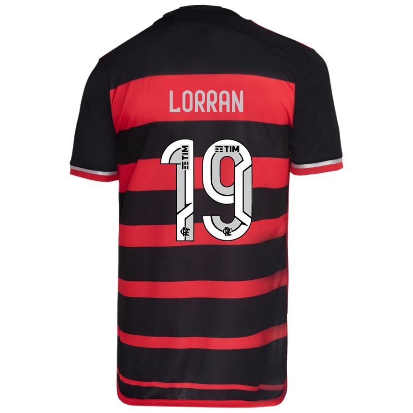 Kinder Lorran #19 Rot Schwarz Heimtrikot Trikot 2024/25 T-Shirt Schweiz