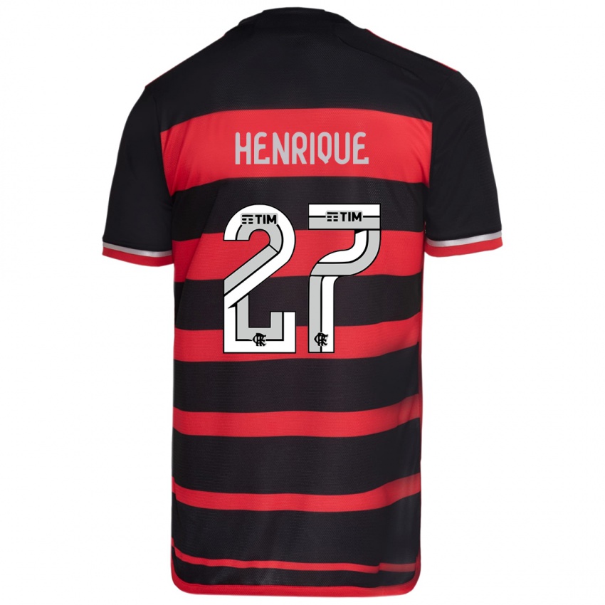 Kinder Bruno Henrique #27 Rot Schwarz Heimtrikot Trikot 2024/25 T-Shirt Schweiz