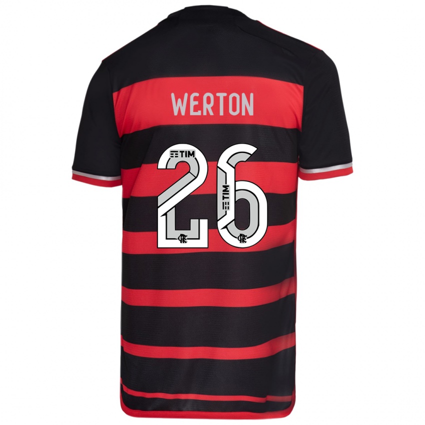 Kinder Werton #26 Rot Schwarz Heimtrikot Trikot 2024/25 T-Shirt Schweiz