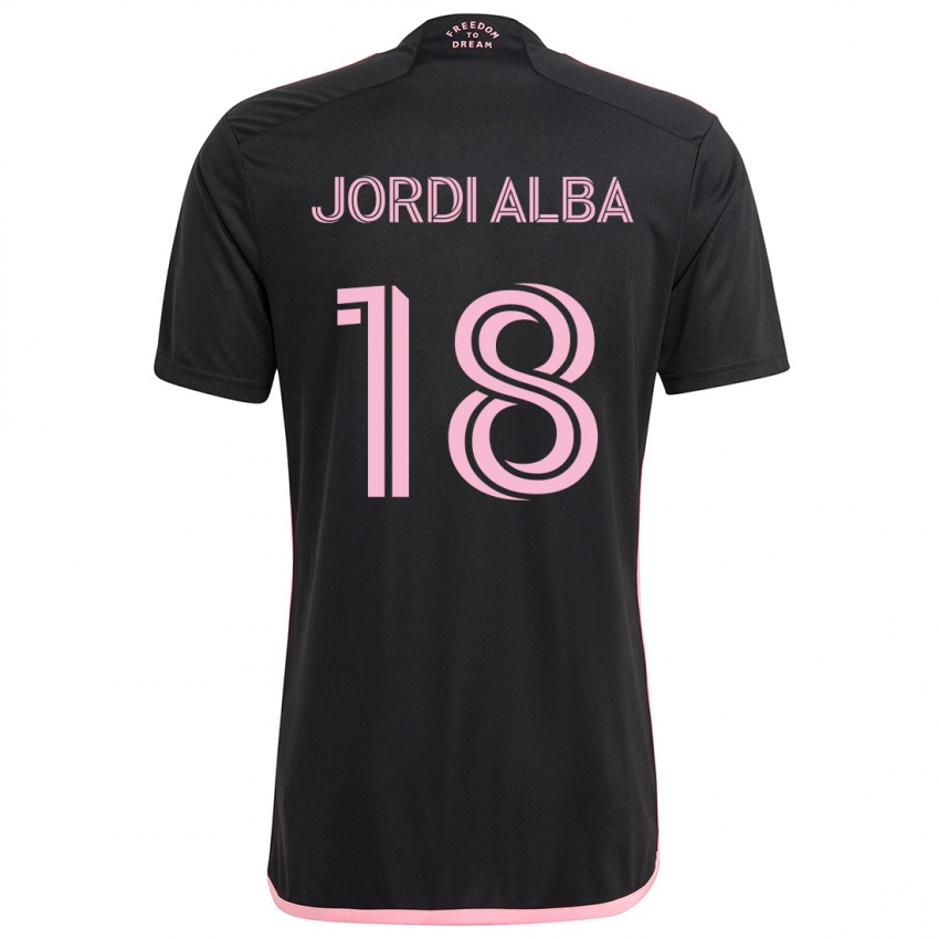 Kinder Jordi Alba #18 Schwarz Auswärtstrikot Trikot 2024/25 T-Shirt Schweiz