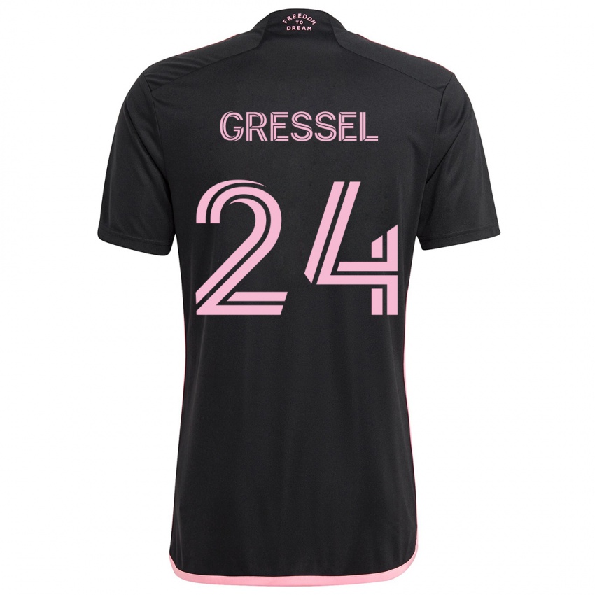 Kinder Julian Gressel #24 Schwarz Auswärtstrikot Trikot 2024/25 T-Shirt Schweiz