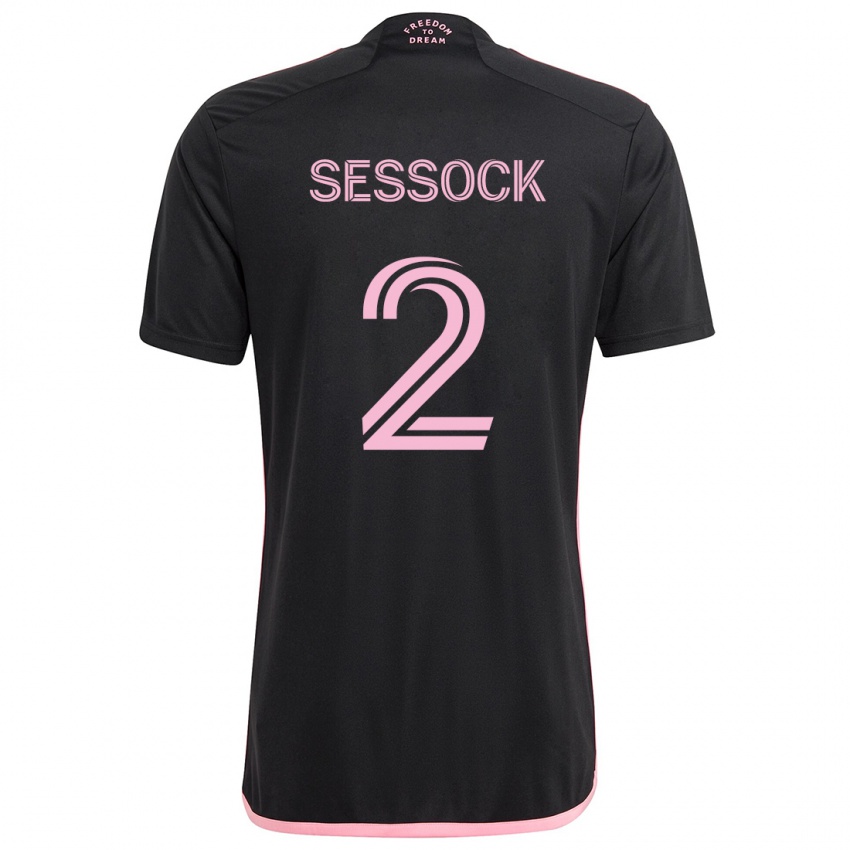 Kinder Nykolas Sessock #2 Schwarz Auswärtstrikot Trikot 2024/25 T-Shirt Schweiz