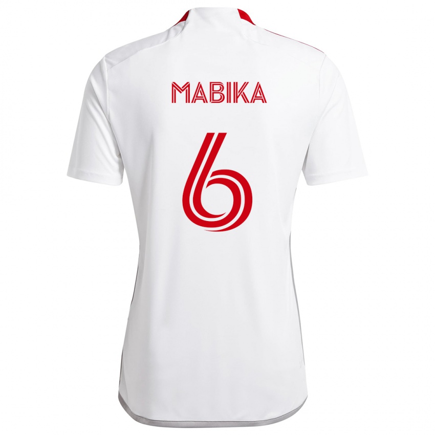 Kinder Aimé Mabika #6 Weiß Rot Auswärtstrikot Trikot 2024/25 T-Shirt Schweiz