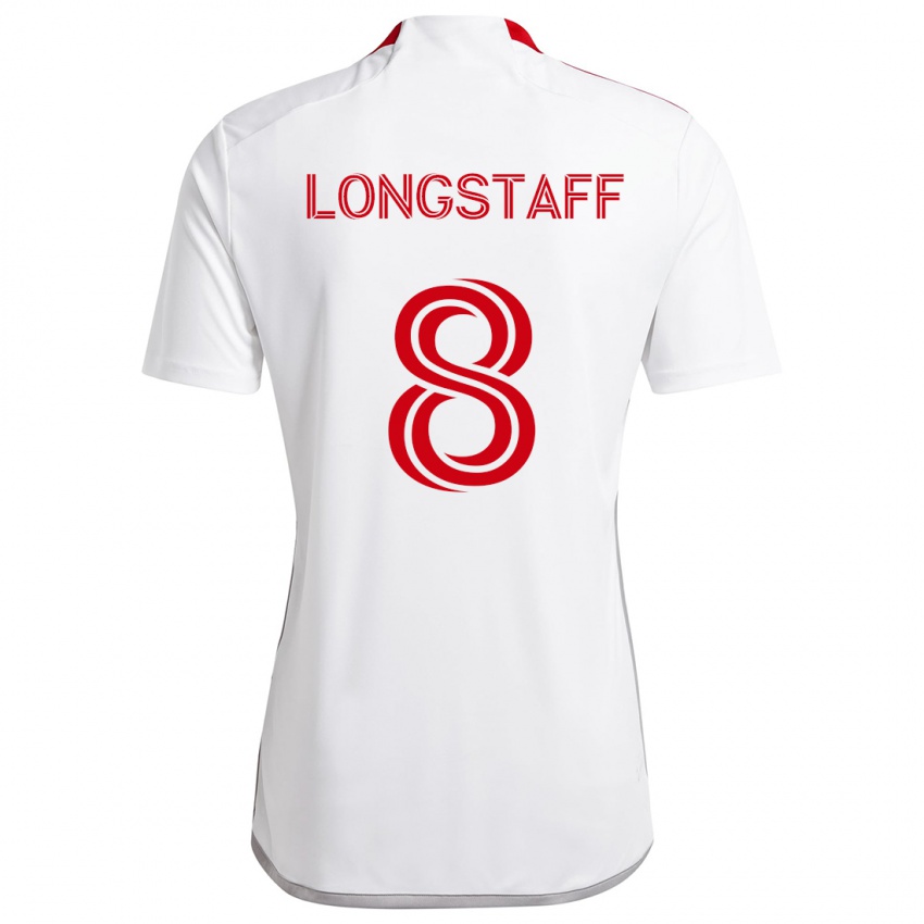 Kinder Matty Longstaff #8 Weiß Rot Auswärtstrikot Trikot 2024/25 T-Shirt Schweiz