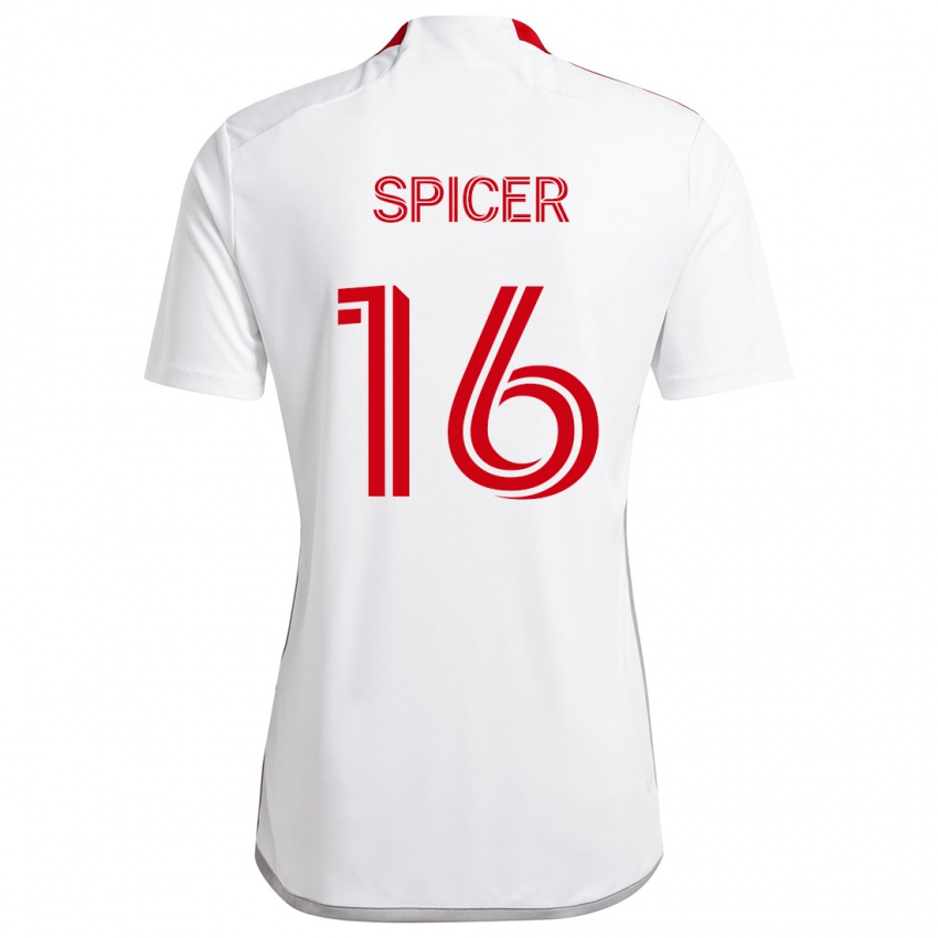 Kinder Tyrese Spicer #16 Weiß Rot Auswärtstrikot Trikot 2024/25 T-Shirt Schweiz