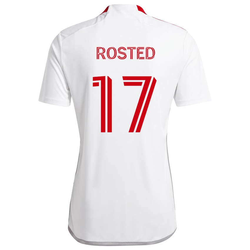 Kinder Sigurd Rosted #17 Weiß Rot Auswärtstrikot Trikot 2024/25 T-Shirt Schweiz