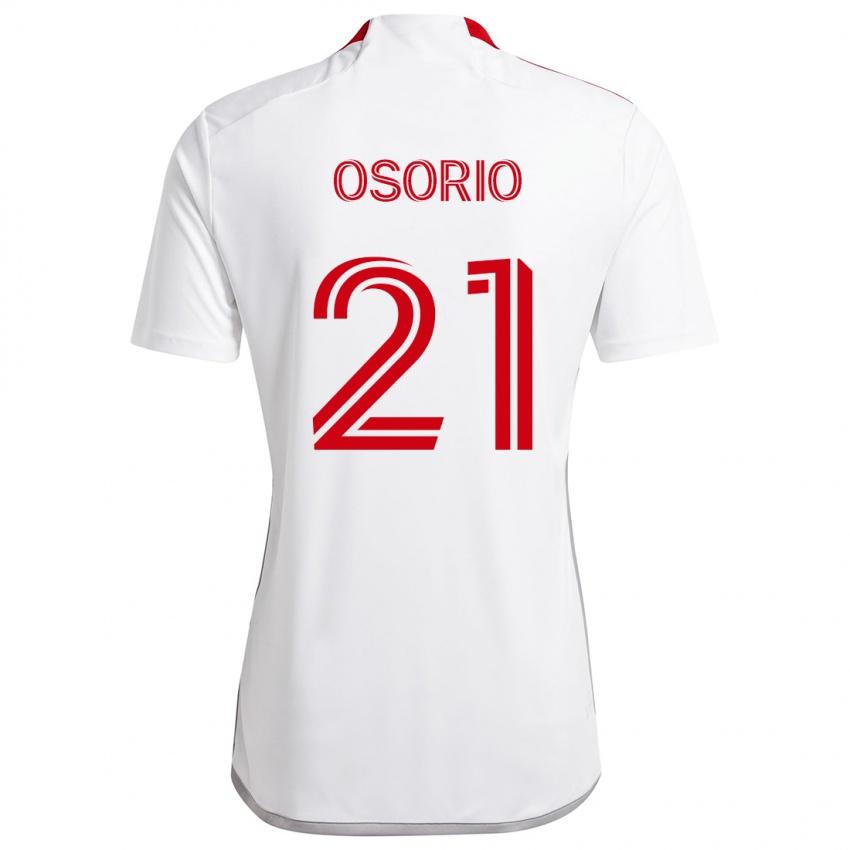 Kinder Jonathan Osorio #21 Weiß Rot Auswärtstrikot Trikot 2024/25 T-Shirt Schweiz