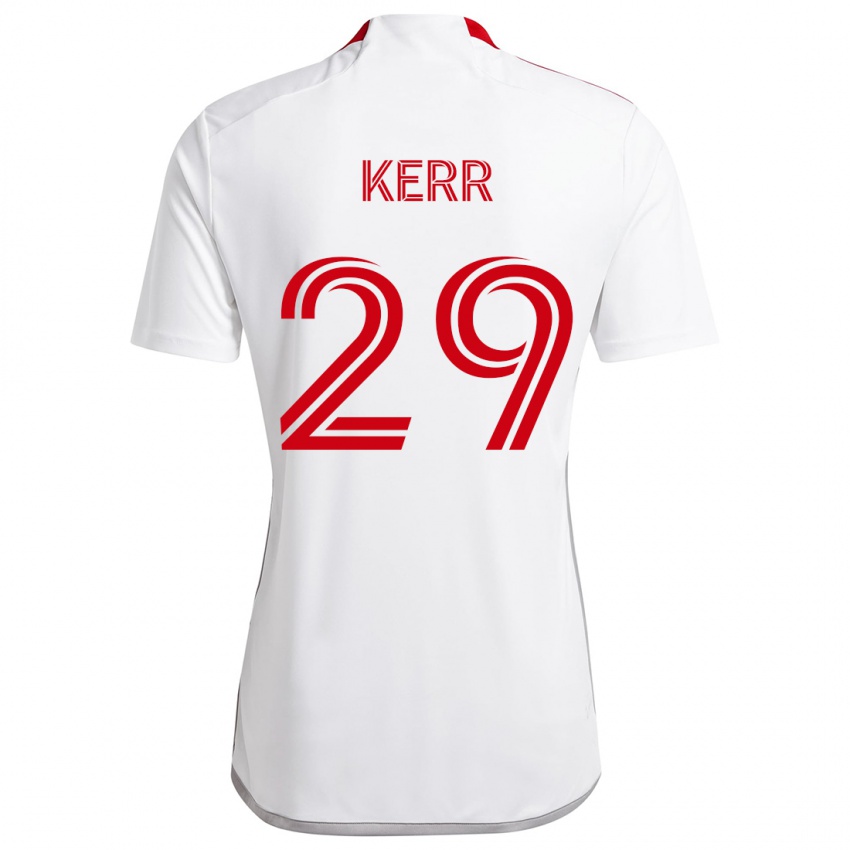 Kinder Deandre Kerr #29 Weiß Rot Auswärtstrikot Trikot 2024/25 T-Shirt Schweiz