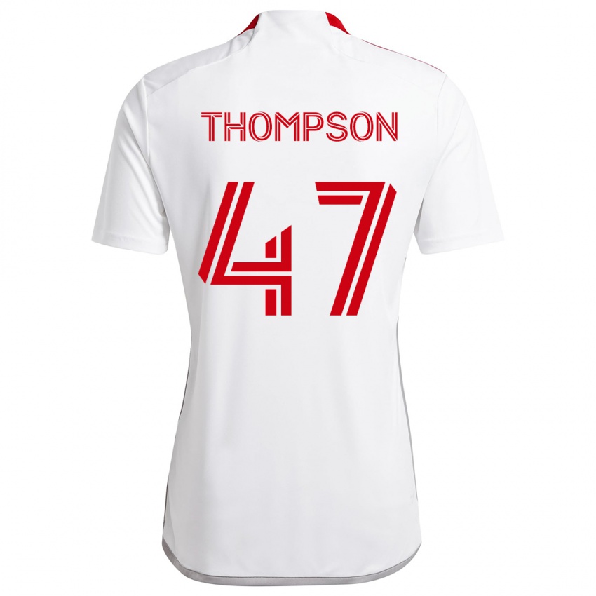 Kinder Kosi Thompson #47 Weiß Rot Auswärtstrikot Trikot 2024/25 T-Shirt Schweiz