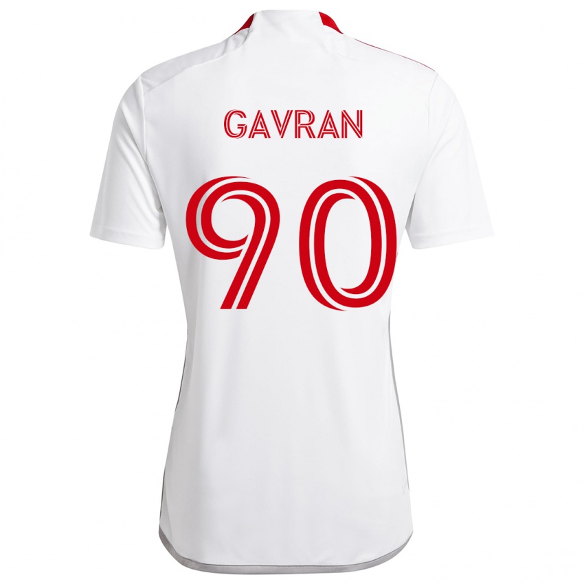 Kinder Luka Gavran #90 Weiß Rot Auswärtstrikot Trikot 2024/25 T-Shirt Schweiz