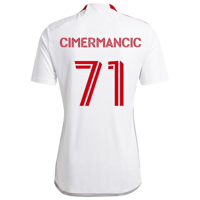 Kinder Markus Cimermancic #71 Weiß Rot Auswärtstrikot Trikot 2024/25 T-Shirt Schweiz