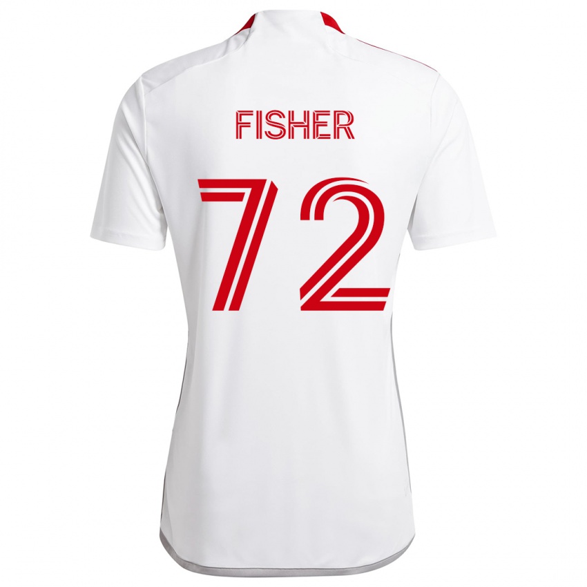 Kinder Mark Fisher #72 Weiß Rot Auswärtstrikot Trikot 2024/25 T-Shirt Schweiz