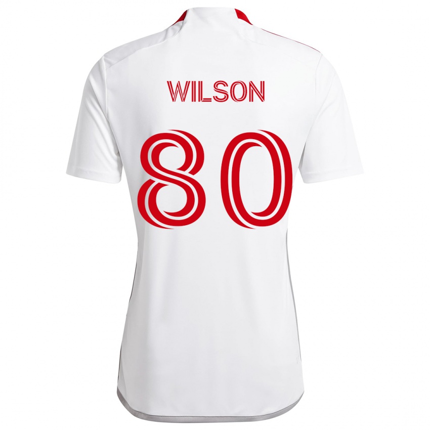 Kinder Shafique Wilson #80 Weiß Rot Auswärtstrikot Trikot 2024/25 T-Shirt Schweiz