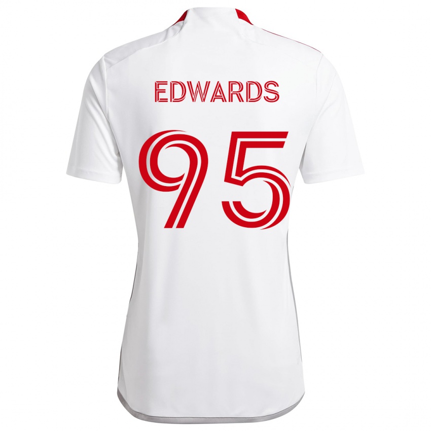 Kinder Nathaniel Edwards #95 Weiß Rot Auswärtstrikot Trikot 2024/25 T-Shirt Schweiz