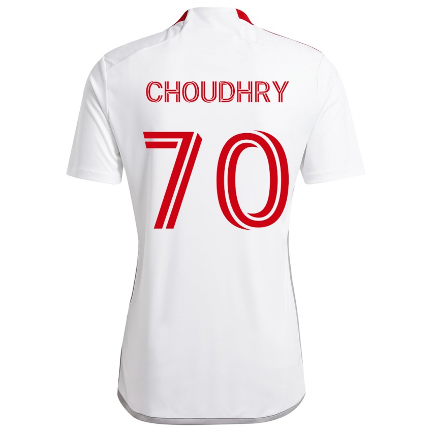 Kinder Benjamin Choudhry #70 Weiß Rot Auswärtstrikot Trikot 2024/25 T-Shirt Schweiz