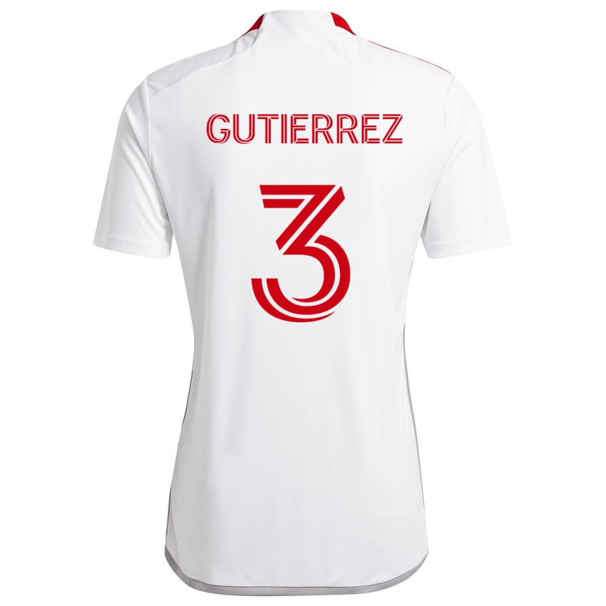 Kinder Cristián Gutiérrez #3 Weiß Rot Auswärtstrikot Trikot 2024/25 T-Shirt Schweiz