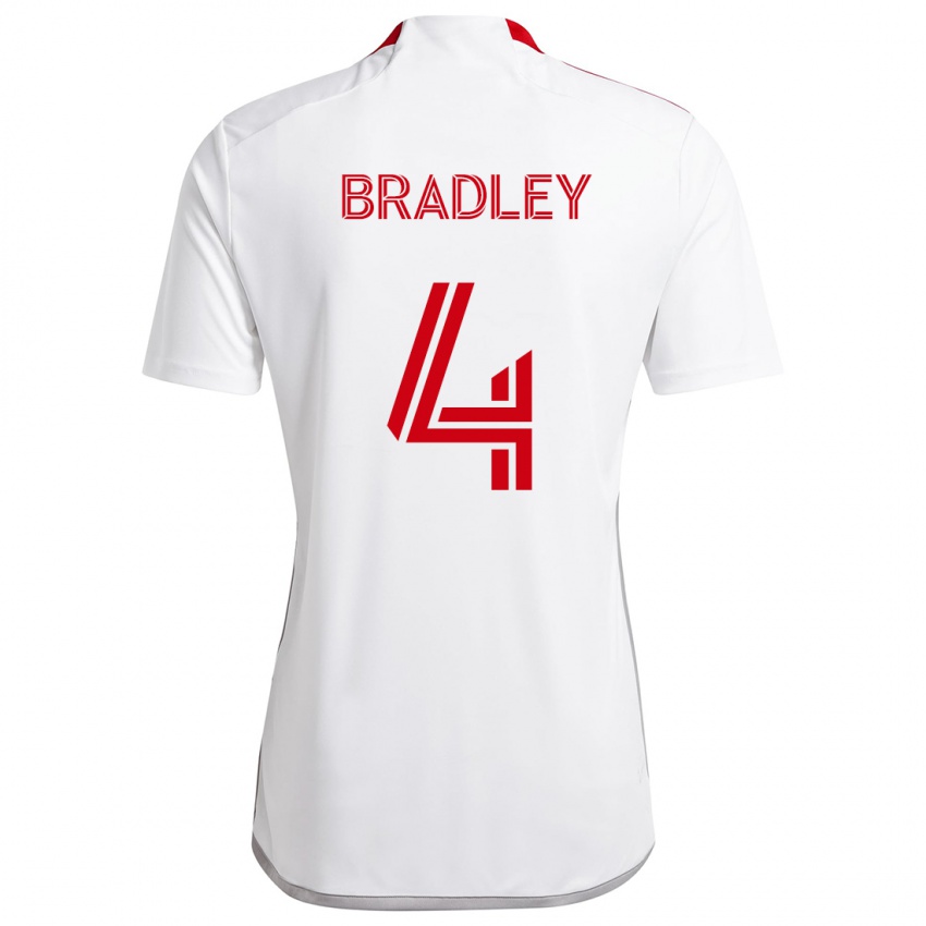 Enfant Maillot Michael Bradley #4 Blanc Rouge Tenues Extérieur 2024/25 T-Shirt Suisse