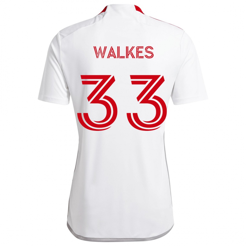 Kinder Reshaun Walkes #33 Weiß Rot Auswärtstrikot Trikot 2024/25 T-Shirt Schweiz