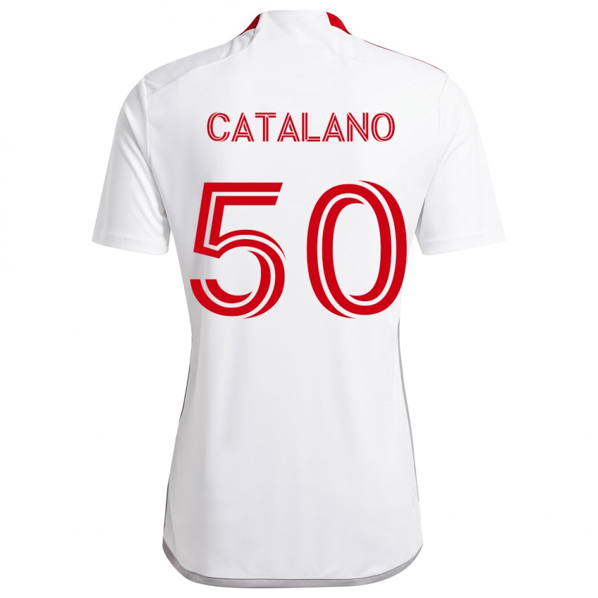 Kinder Gianluca Catalano #50 Weiß Rot Auswärtstrikot Trikot 2024/25 T-Shirt Schweiz