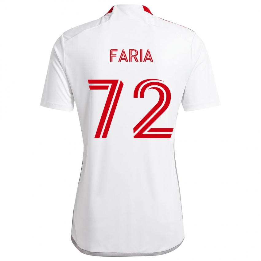 Kinder Jordan Faria #72 Weiß Rot Auswärtstrikot Trikot 2024/25 T-Shirt Schweiz