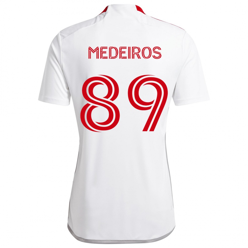 Kinder Matthew Medeiros #89 Weiß Rot Auswärtstrikot Trikot 2024/25 T-Shirt Schweiz