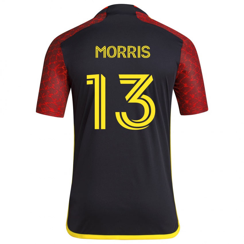 Kinder Jordan Morris #13 Rot Schwarz Auswärtstrikot Trikot 2024/25 T-Shirt Schweiz