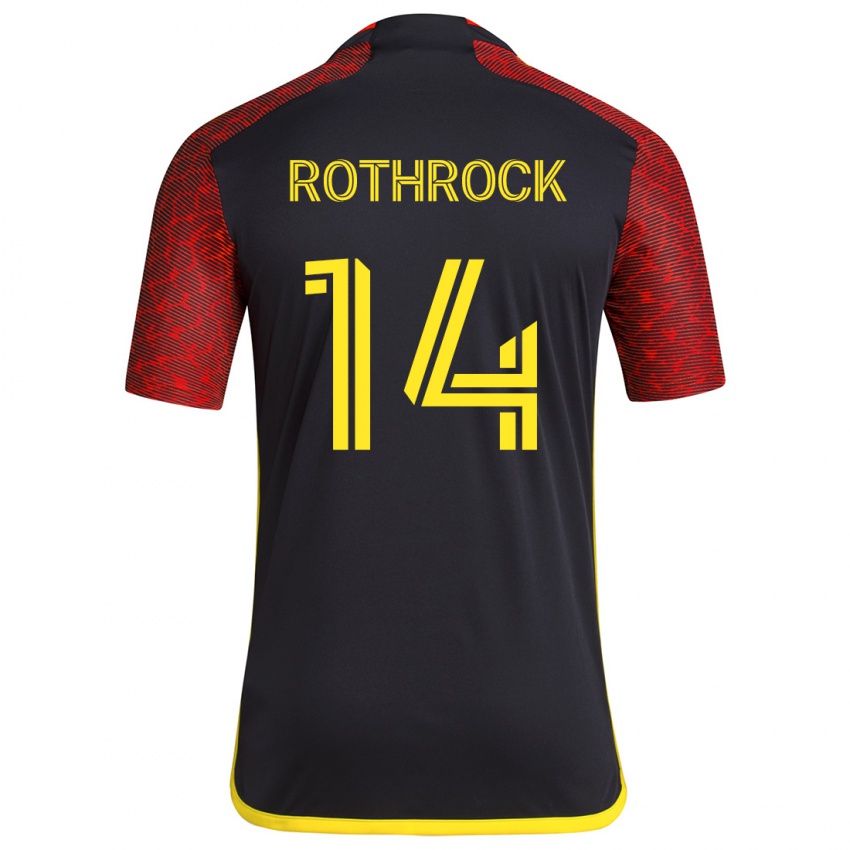 Kinder Paul Rothrock #14 Rot Schwarz Auswärtstrikot Trikot 2024/25 T-Shirt Schweiz