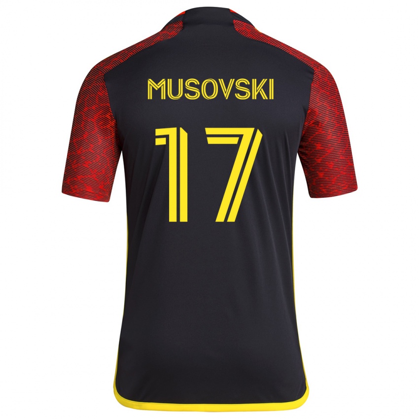 Kinder Danny Musovski #17 Rot Schwarz Auswärtstrikot Trikot 2024/25 T-Shirt Schweiz