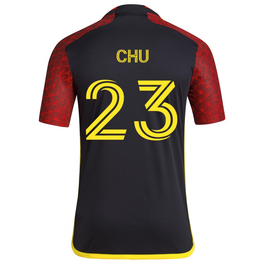 Kinder Léo Chú #23 Rot Schwarz Auswärtstrikot Trikot 2024/25 T-Shirt Schweiz