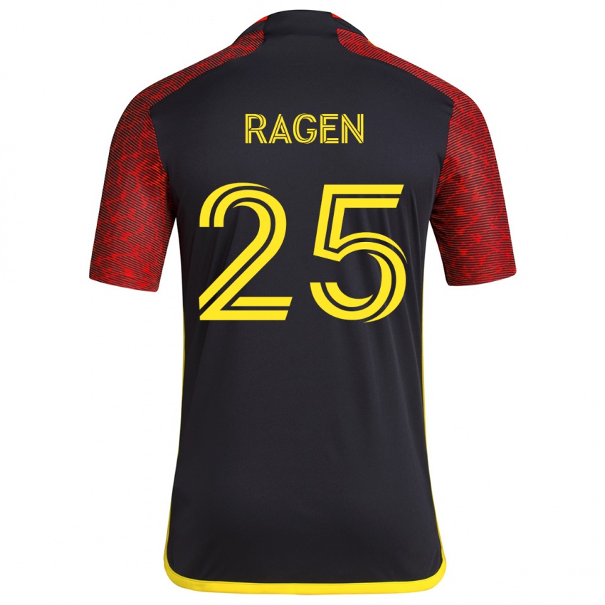 Kinder Jackson Ragen #25 Rot Schwarz Auswärtstrikot Trikot 2024/25 T-Shirt Schweiz