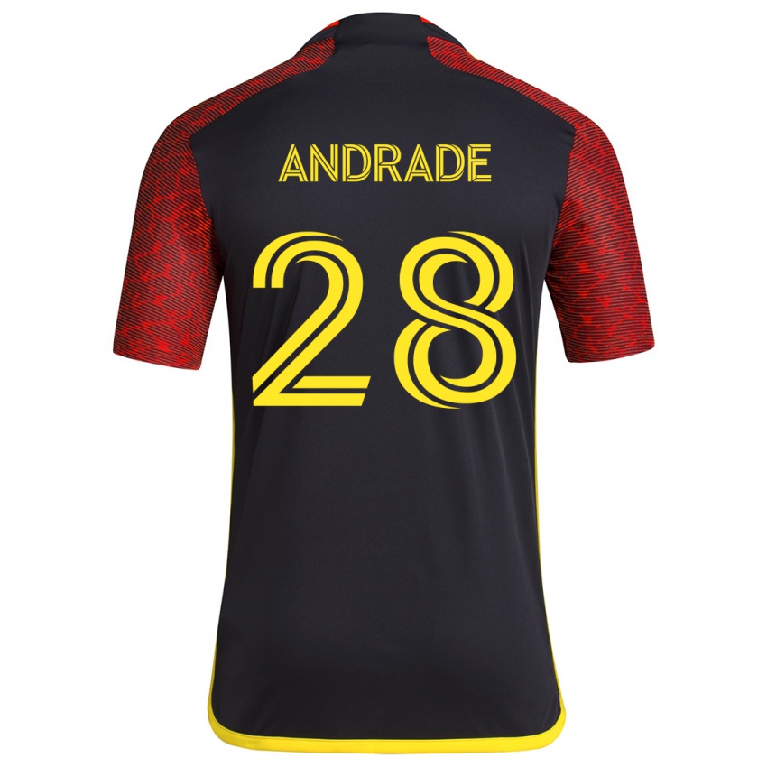 Kinder Yeimar Gómez Andrade #28 Rot Schwarz Auswärtstrikot Trikot 2024/25 T-Shirt Schweiz